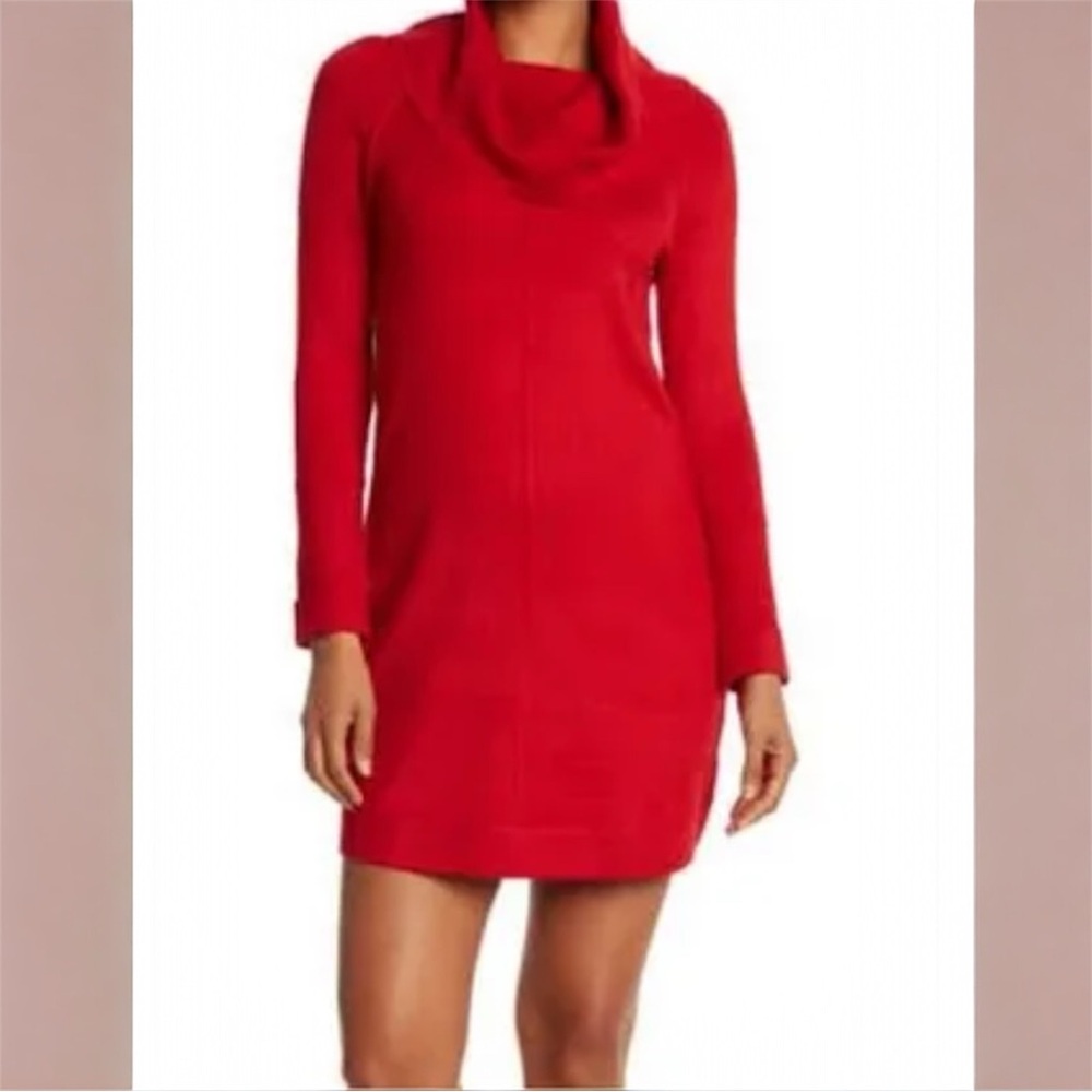 Vince Camuto Red Cowl Neck Sweater Dress